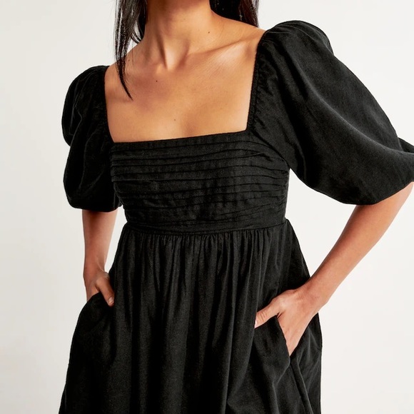 Abercrombie & Fitch Puff Sleeve Mini Dress - Small Tall - Picture 4 of 9